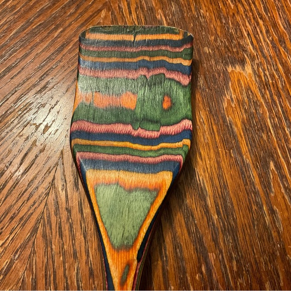 Beautiful Colorful Carved Heavy Wooden Kitchen Spatula! - Picture 15 of 16